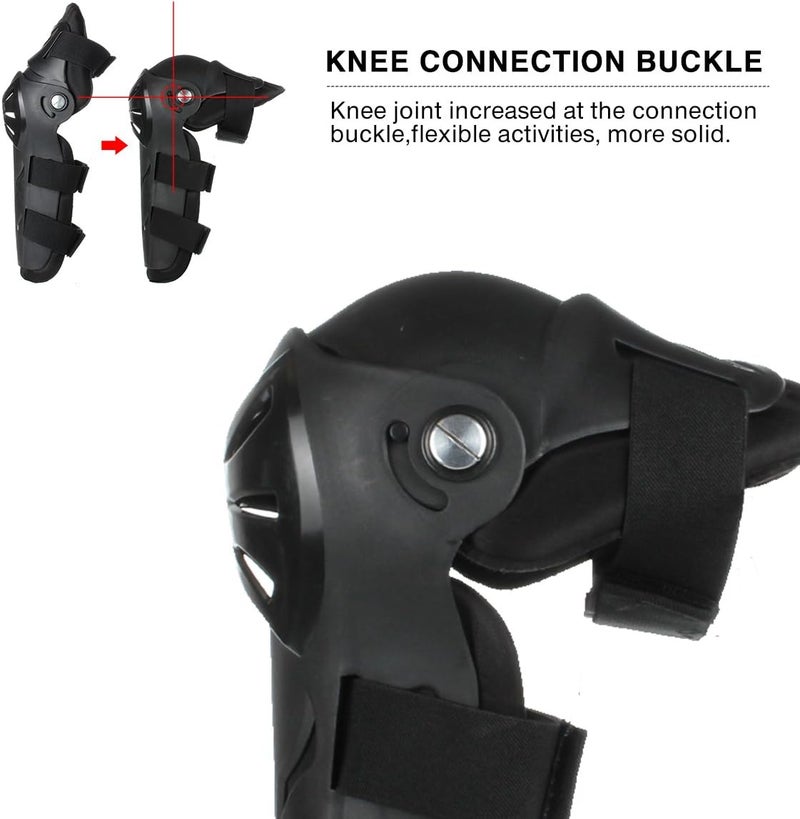 GES Knee Pads Motorcycle - 4Pcs Adult Knee/motorcycle elbow pads/Adjustable Knee Cap Pads Protector Elbow Armor for Motorcycle Cycling Racing - Image 3