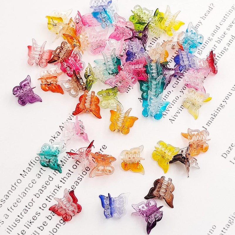 XIEHE 50 Packs Assorted Color Butterfly Hair Clips, Beautiful Mini Butterfly Hair Clips Hair Accessories for Women and Girls (Gradient Colors) - Image 3