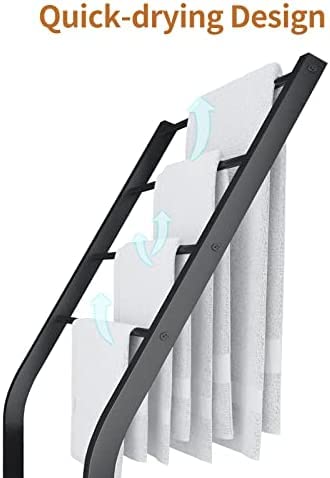 Rosewood Freestanding Wooden Towel Rack for Bathroom Vintage Wood Tier Towel Bar Stand with Bottom Shelf for Towels Washcloths Toiletries Convenient Rack for Drying or Hanging Clothes A60  - Image 3