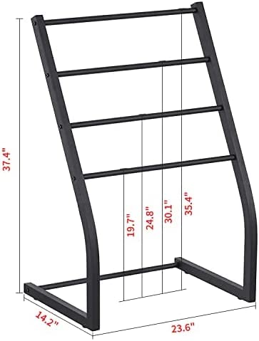 Rosewood Freestanding Wooden Towel Rack for Bathroom Vintage Wood Tier Towel Bar Stand with Bottom Shelf for Towels Washcloths Toiletries Convenient Rack for Drying or Hanging Clothes A60  - Image 2