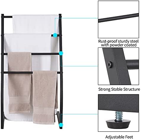 Rosewood Freestanding Wooden Towel Rack for Bathroom Vintage Wood Tier Towel Bar Stand with Bottom Shelf for Towels Washcloths Toiletries Convenient Rack for Drying or Hanging Clothes A60  - Image 5