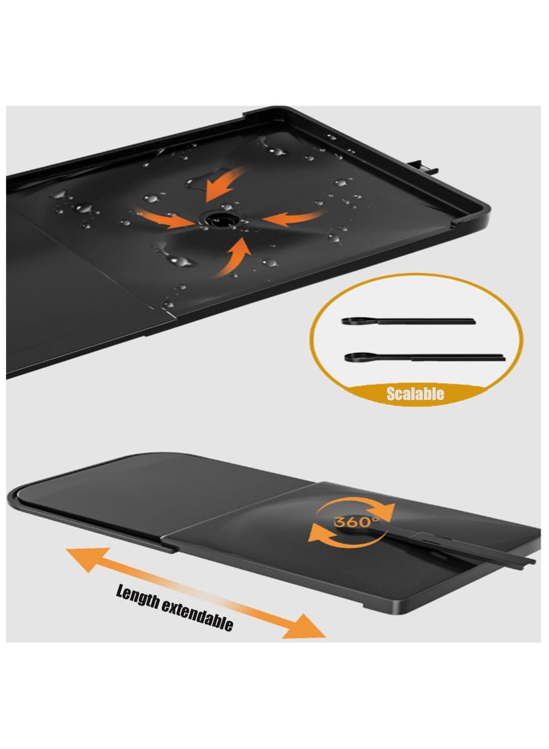 Anmi Dish Drying Rack, Dish Rack with Drainboard, Kitchen Dish Drying Rack with Rotatable Swivel Spout and Utensil Holder, Carbon Steel Expandable Dish Drainer - Image 5