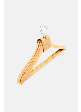 Muy Mucho 3 Piece Wooded Hanger, Tan  - Image 2