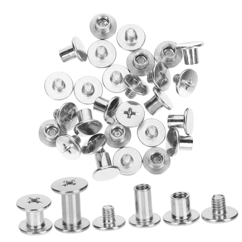 Chicago Screws Binding Screws Assortment 75pcs 6/8/10mm Nickel-Plated Steel for Bookbinding Scrapbook Photo Album Craft Supplies - Image 1
