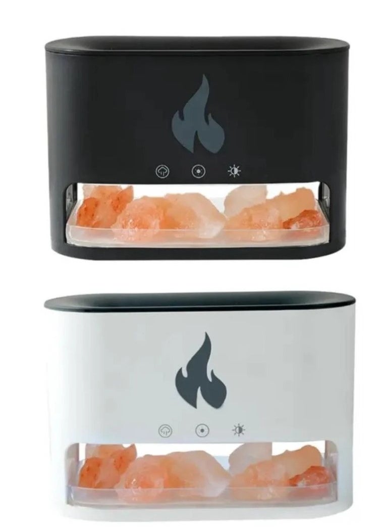Denx - "Aromatic Himalayan Salt Stone Flame Effect Diffuser for Distinctive Lighting by DENX, 3.5W Power - DX2510" - Image 1