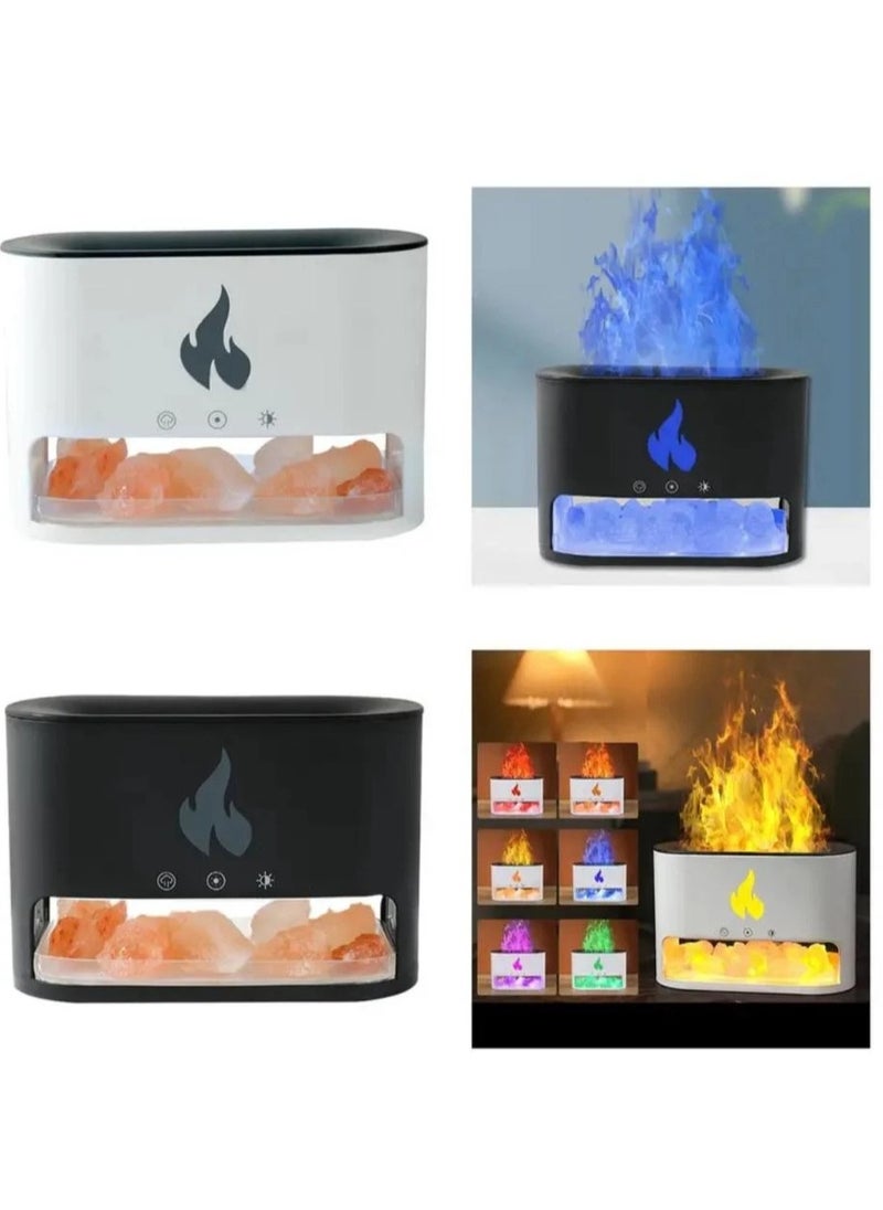 Denx - "Aromatic Himalayan Salt Stone Flame Effect Diffuser for Distinctive Lighting by DENX, 3.5W Power - DX2510" - Image 1