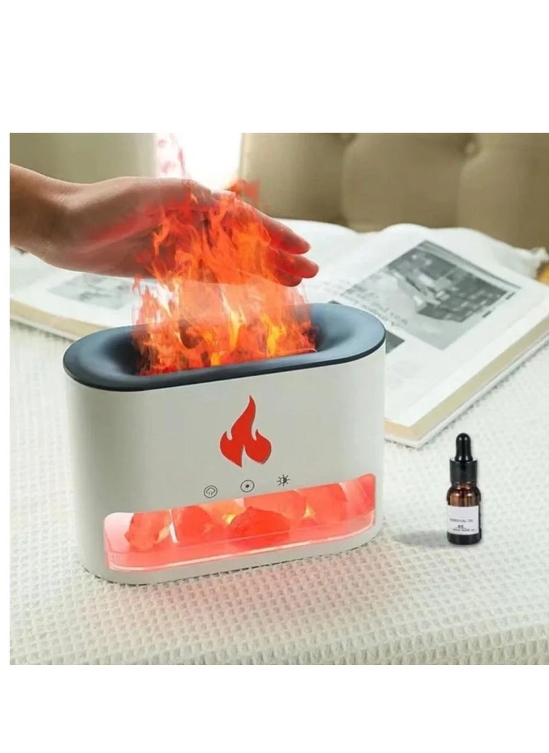 Denx - "Aromatic Himalayan Salt Stone Flame Effect Diffuser for Distinctive Lighting by DENX, 3.5W Power - DX2510" - Image 1
