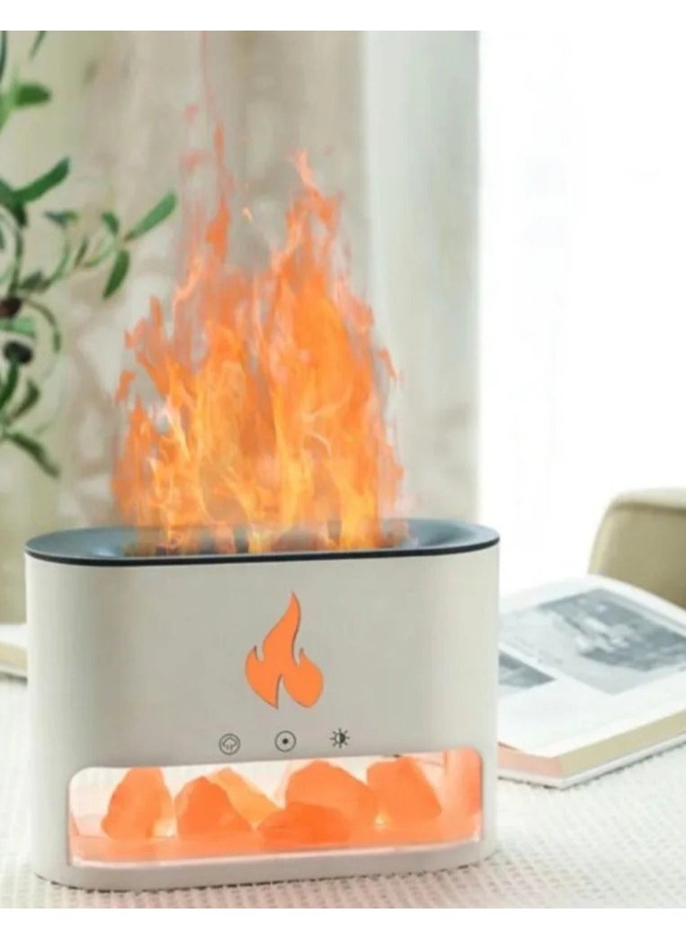 Denx - "Aromatic Himalayan Salt Stone Flame Effect Diffuser for Distinctive Lighting by DENX, 3.5W Power - DX2510" - Image 1