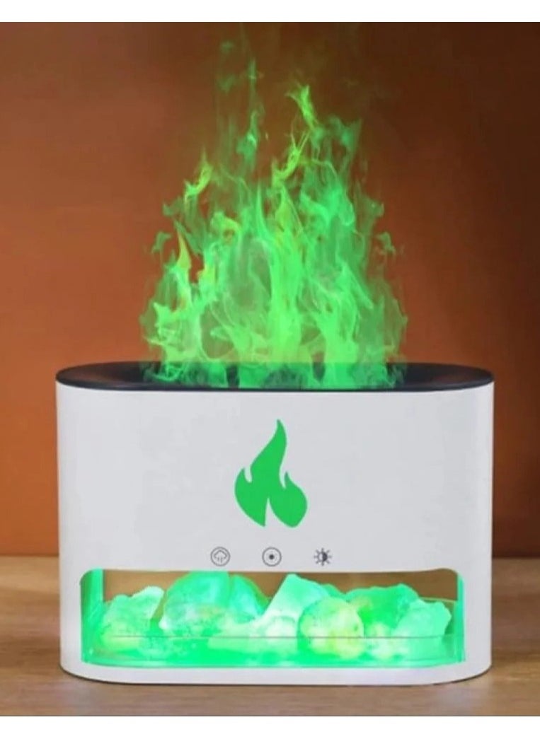 Denx - "Aromatic Himalayan Salt Stone Flame Effect Diffuser for Distinctive Lighting by DENX, 3.5W Power - DX2510" - Image 1