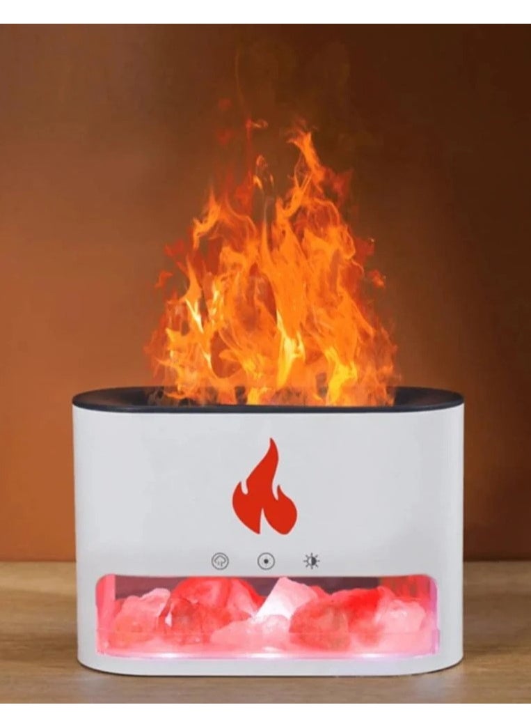 Denx - "Aromatic Himalayan Salt Stone Flame Effect Diffuser for Distinctive Lighting by DENX, 3.5W Power - DX2510" - Image 1