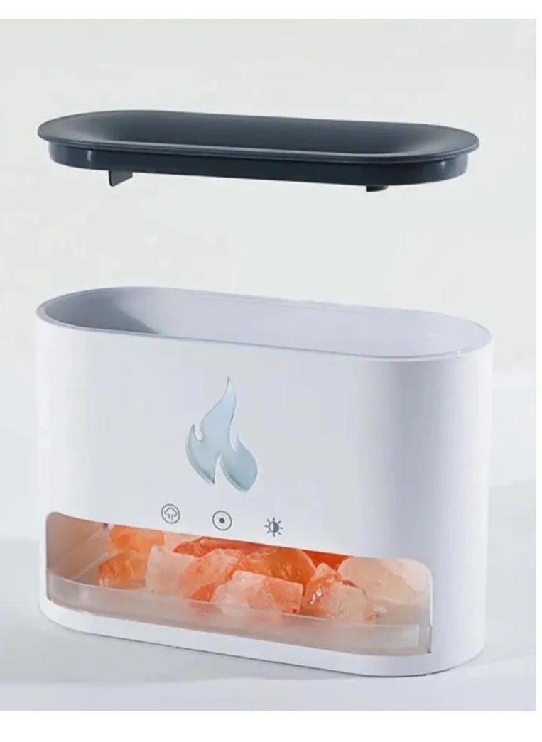 Denx - "Aromatic Himalayan Salt Stone Flame Effect Diffuser for Distinctive Lighting by DENX, 3.5W Power - DX2510" - Image 1