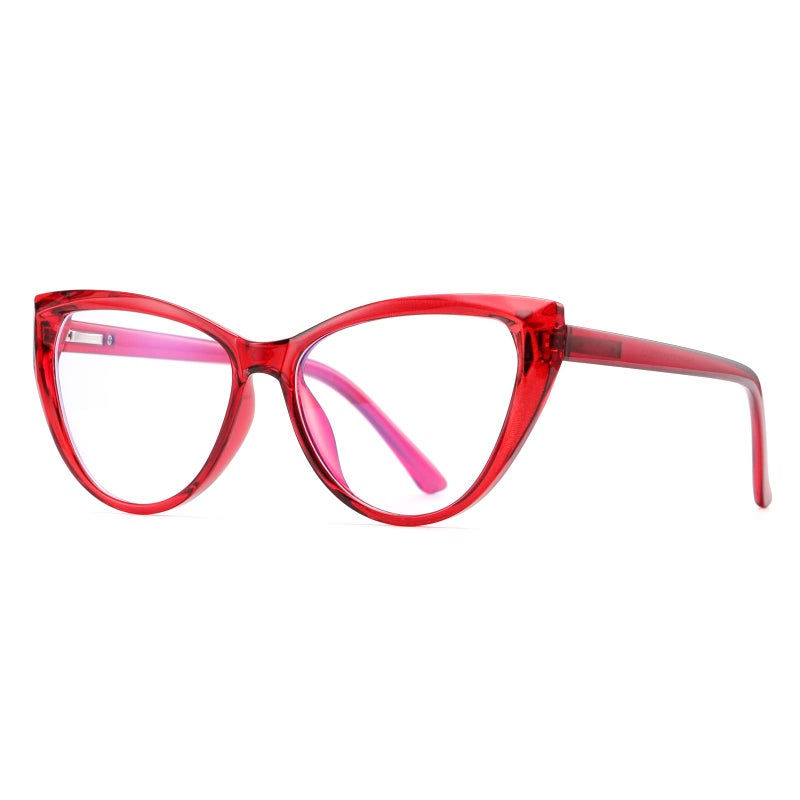 TEAPLMTT Cat Eye Blue Light Blocking Glasses for Women Trendy TR90 Frame Anti Blue Ray Eyesatrain Computer EyeglassesRed