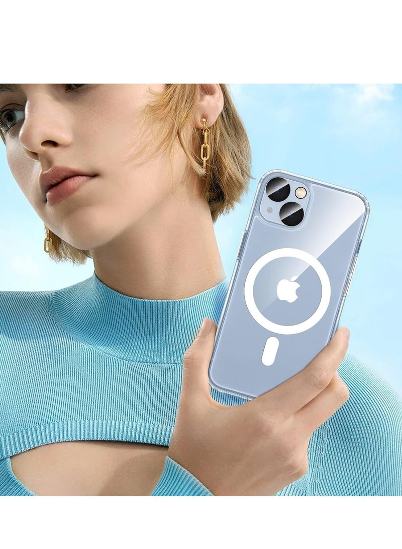 ELTRAZONE [Super 5-in-1] Magnetic Case for iPhone 15 6.1" 2023, [2 Pack Screen Protector + 2 Camera Lens Protector] Yellowing Resistance Clear Ma-gs-afe Case for iPhone 15 5G (iPhone 15, Clear) - Image 5