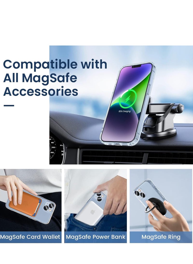 ELTRAZONE [Super 5-in-1] Magnetic Case for iPhone 15 6.1" 2023, [2 Pack Screen Protector + 2 Camera Lens Protector] Yellowing Resistance Clear Ma-gs-afe Case for iPhone 15 5G (iPhone 15, Clear) - Image 3