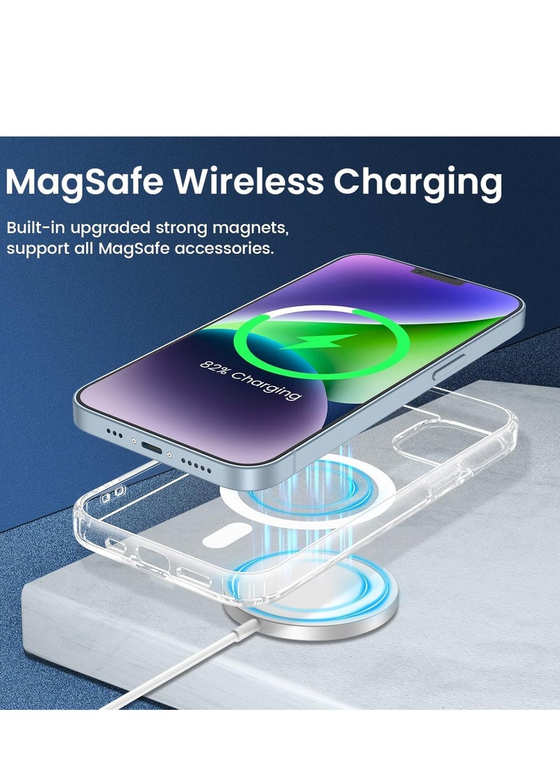 ELTRAZONE [Super 5-in-1] Magnetic Case for iPhone 15 6.1" 2023, [2 Pack Screen Protector + 2 Camera Lens Protector] Yellowing Resistance Clear Ma-gs-afe Case for iPhone 15 5G (iPhone 15, Clear) - Image 2