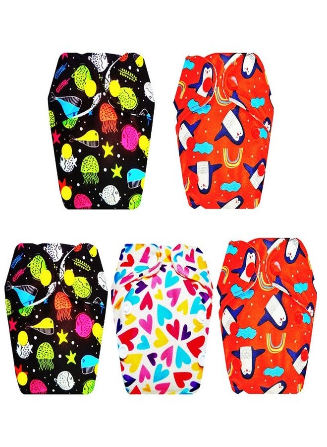 Dumbledo Premium Newborn Cloth Diaper with Integrated Insert (Pack of 5) | Snug Fit | Breathable | Travel Friendly | Everyday Diapering Essential | 0 - 4 Months | Unisex Baby - Image 1