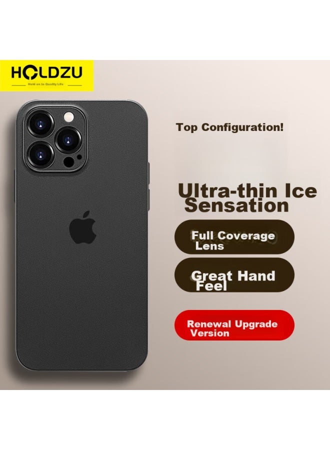 Holdzu غطاء لهاتف Apple Iphone 15 Pro Max، واقي، تبديد حراري، سيليكون، تغطية كاملة، فائق النحافة، مقسى، للرجال والنساء - Deep Space Black - Image 1