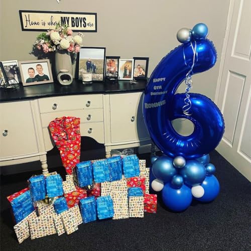 BBPOOL Navy Blue Number 6 Balloons40 Inch Dark Blue 6 Birthday Balloon Large Foil Mylar Number Digital Balloons for Birthday Party Graduation Baby Shower Anniversary Decorations - Image 5