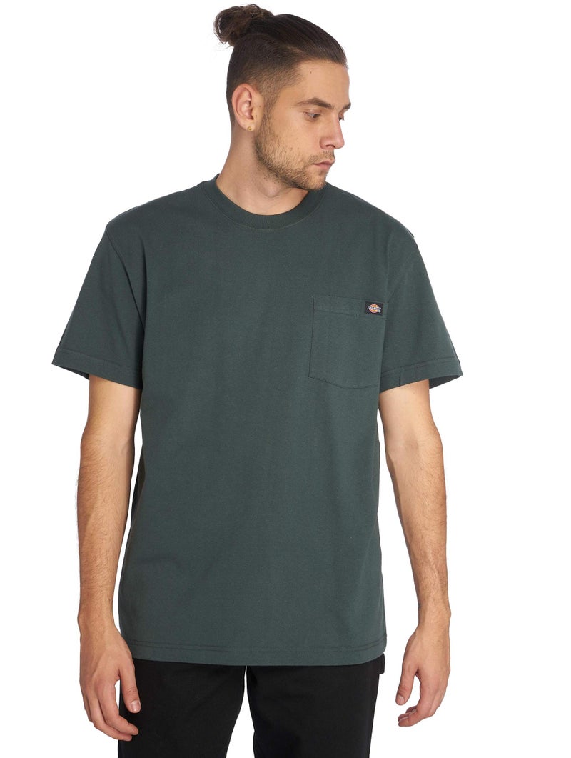 Dickies Mens Heavyweight Crew Neck Short Sleeve Tee Henley Shirt, Hunter Green, Medium US - Image 1