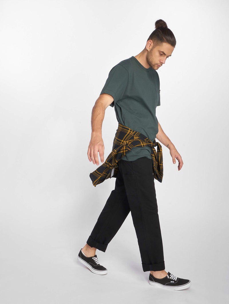 Dickies Mens Heavyweight Crew Neck Short Sleeve Tee Henley Shirt, Hunter Green, Medium US - Image 5