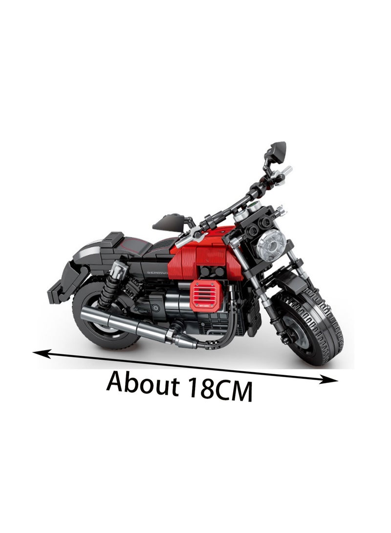 Loquat 265pcs Red And Black Retro Motorcycle Building Block Toy Set; Makes A Motorcycle Gift For Kids Over 8 Years Old Who Love Fast-Paced Vehicle Action - Image 2