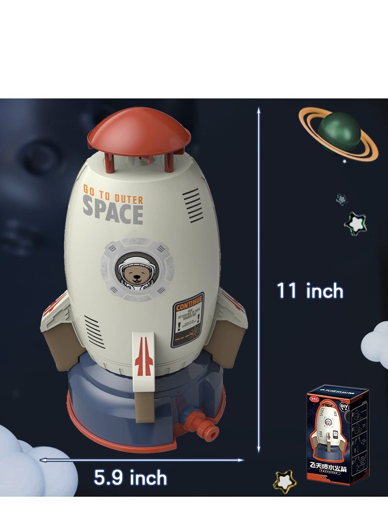 SYOSI Outdoor Sprinkler for Kids, Rocket Launch Sprinkler Toy, Hydro Launch Water Rocket Toys for Kids, Garden Sprinkler 360 Degree Rotation Rocket Sprinkler for Kids(Gray) - Image 5