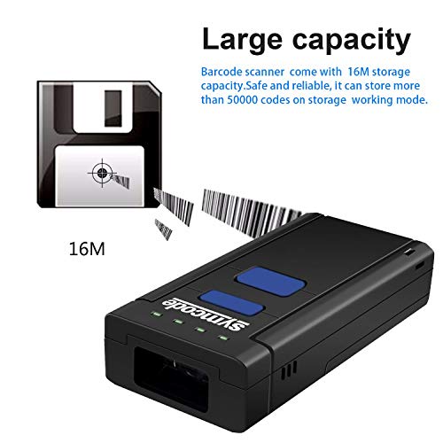 Symcode 2D QR Bluetooth Barcode Scanner, 1D 2D Mini Wireless Handheld CMOS Barcode Scanner Reader with Bluetooth 4.0 & 2.4G Wireless Connection, Portable Barcode Reader Compatible for QR PDF417 Dat - Image 5