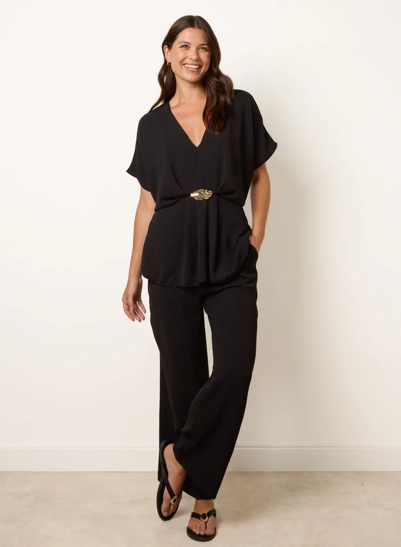 Blue Vanilla Two Piece Buckle Trouser Set