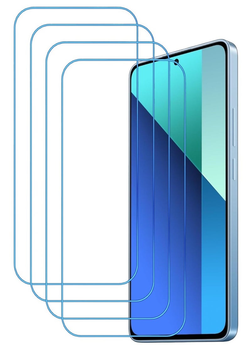 ACLIX 4 Pieces Antistatic ESD Dustproof Premium Quality High Definition Clear Tempered Glass Screen Protector Designed For Xiaomi Redmi Note 13 - Image 1