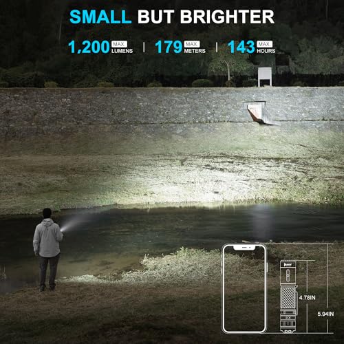 WUBEN مصباح ووبن C3 1200 لومن القابل لإعادة الشحن 6 أوضاع فائق السطوع IP68 مصباح تكتيكي لرحلات التخييم، المنزل، الطوارئ، الإنقاذ، الصيد، الفحص، الإصلاح، هدايا للأدوات للرجال - Image 2