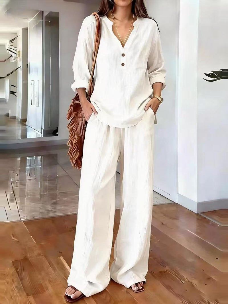 Women's Two-Piece Long Sleeve Casual Loungewear Set - Image 3