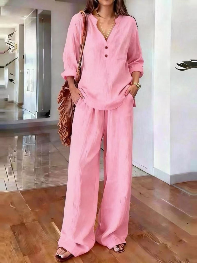 Women's Two-Piece Long Sleeve Casual Loungewear Set - Image 5