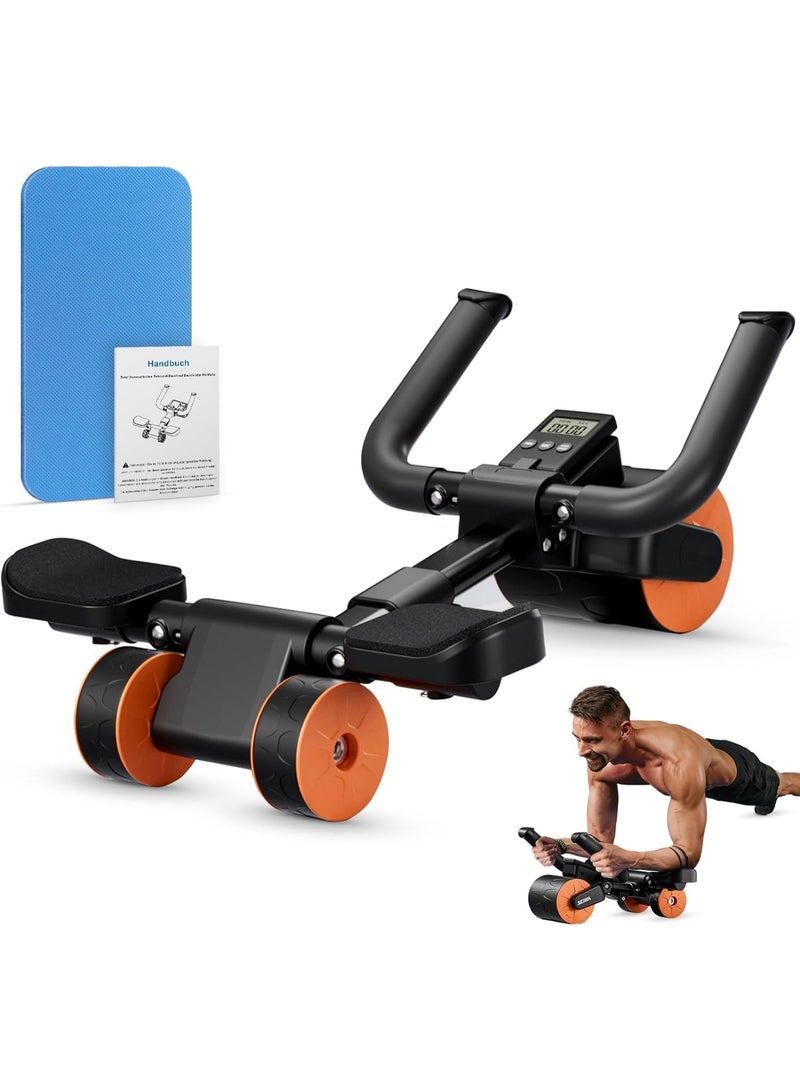سبورت كيو عجلة تمارين البطن الأوتوماتيكية 3 عجلات بارتداد ذكي من سبورت كيو®️– Ab Roller احترافي مع عداد وقت ومساند للكوع – مقاومة قوية وثبات عالي – لتقوية البطن والظهر والصدر وتمارين المنزل واللياقة - Image 1