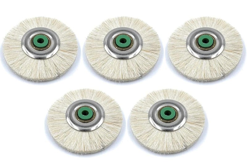 rabbit RABBIT Polishing Brush Soft White Nylon Bristle 48mm 6pcs Circular Wheel with Metal Nylon Hub Multipurpose for Dental Work Jewellery MakingRepair Watchmaking Model Making Hobby Crafts DIY  - Image 1