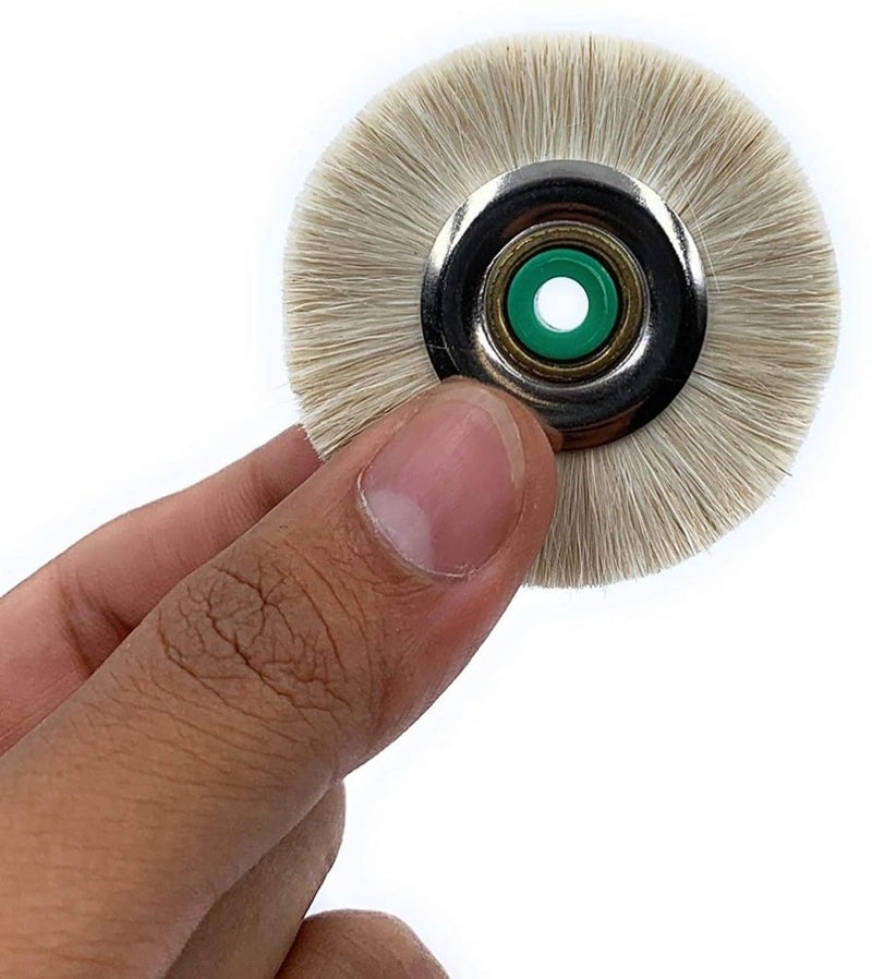 rabbit RABBIT Polishing Brush Soft White Nylon Bristle 48mm 6pcs Circular Wheel with Metal Nylon Hub Multipurpose for Dental Work Jewellery MakingRepair Watchmaking Model Making Hobby Crafts DIY  - Image 3