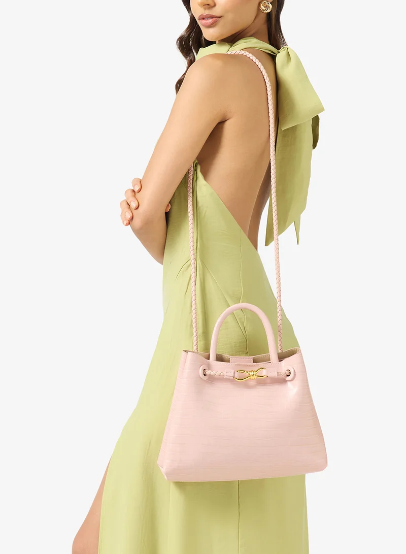 Ella Pink Textured Detailed Tote Bag for Women | Best Price UAE