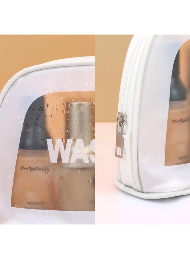 NFI essentials Semicircle Makeup Pouch for Women, Transparent Washbag Pouch Travel Makeup Bag Portable Carry Toiletry Storage Bag Cosmetic Organizer Bag Pouch for Girls - Image 3