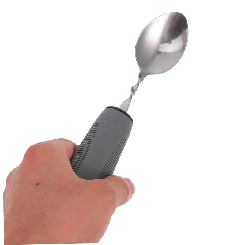 Adaptive Stainless Steel Utensils For Elderly With Anti Shake Built Up Handles Therapy Dining Comfort 2 Pack - Image 4