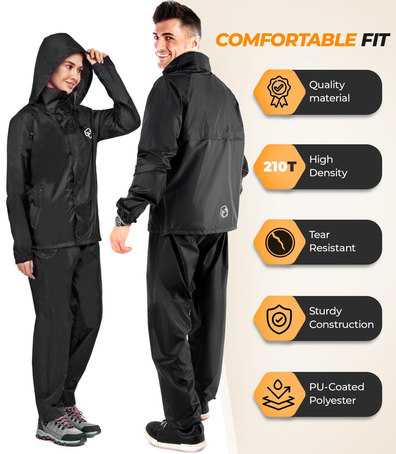 Foxelli Waterproof Rain Suit â€“ Durable Breathable Lightweight Rainwear for Men & Women Perfect for Motorcycle Golf Fishing - Image 3