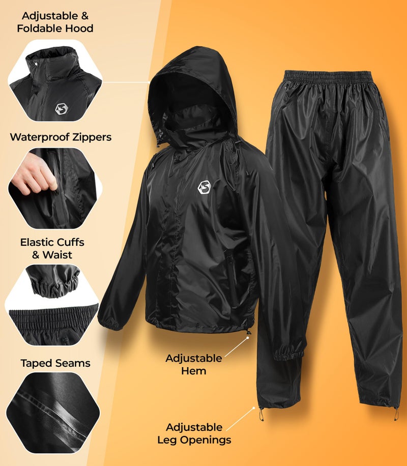 Foxelli Waterproof Rain Suit â€“ Durable Breathable Lightweight Rainwear for Men & Women Perfect for Motorcycle Golf Fishing - Image 5