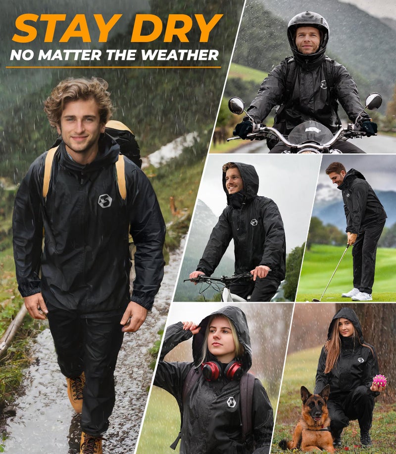 Foxelli Waterproof Rain Suit â€“ Durable Breathable Lightweight Rainwear for Men & Women Perfect for Motorcycle Golf Fishing - Image 2