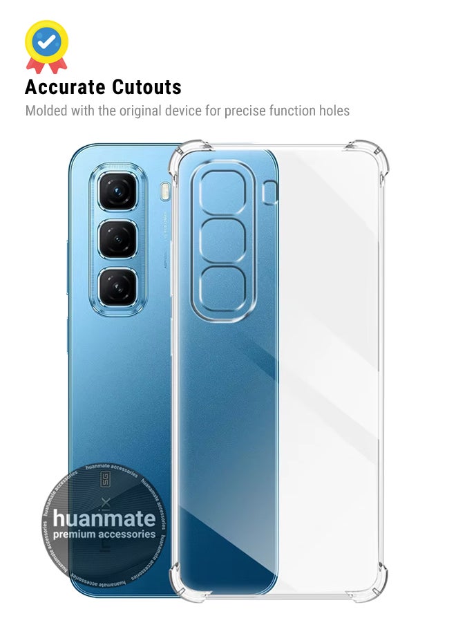 huanmate Infinix Hot 50 Pro Plus Shock Proof Case Cover - Ultra Clear, Durable & Accurate Cut-outs - Scratch, Dust & Smudge Protection - Clear Silicon Back Cover for Infinix Hot 50 Pro Plus  - Image 5