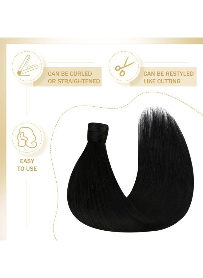 Ve Sunny Clip in Ponytail Hair Extensions Jet Black Human Hair Ponytail Extension Black Ponytail Hair Extensions Wrap around Ponytail Human Comfortable Wear Hair Ponytail Extension 80g 20inch  - Image 2