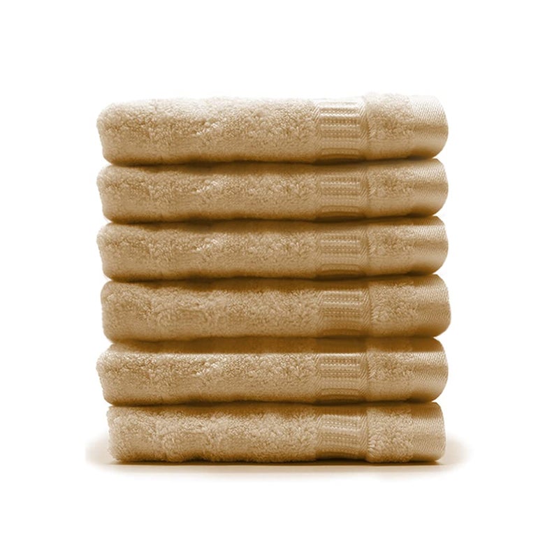 Mush مجموعة من 6 من مناشف اليد Mush 600 GSM | 100% بامبو | مناشف فائقة النعومة، ماصة وسريعة الجفاف للاستحمام، الصالة الرياضية، المسبح، السفر، السبا واليوغا | 16 × 24 بوصة - Image 1