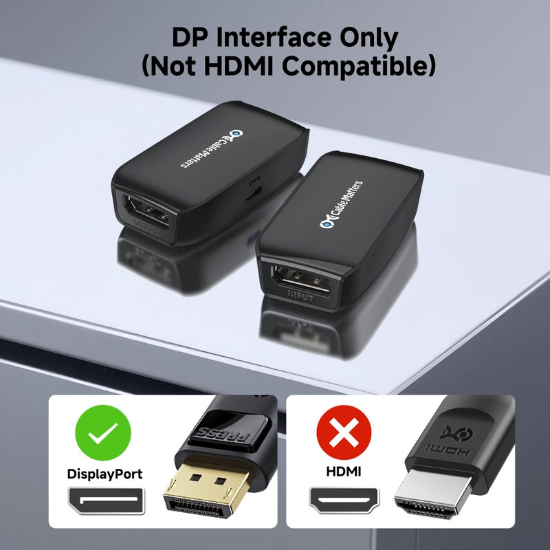 Cable Matters Active DisplayPort Repeater, Support 4K@240Hz up to 32ft, 4K@60Hz up to 80ft, (DP 1.4 Repeater, DisplayPort Signal Booster, DP Amplifier) for VR Headset, Gaming Monitor - Image 5