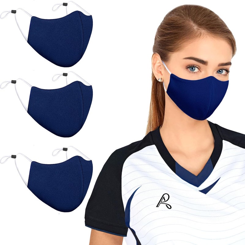 Arcarius Breathable Sports Face Mask – Moisture Wicking Gym & Travel Fit (3-Pack) - Image 1
