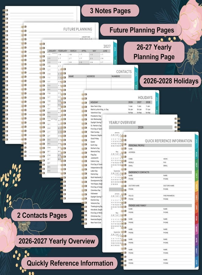 Indeme 2026-2027 Appointment Book - July 2026 - June 2027, Weekly Appointment Book 2026-2027, 9"x11", 2026-2027 Hourly Planner with 30-Minute Interval, Colorful Monthly Tabs, Back Pocket - Image 5