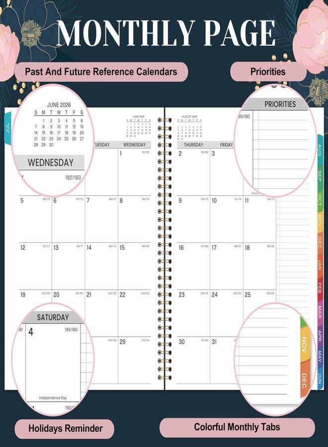 Indeme 2026-2027 Appointment Book - July 2026 - June 2027, Weekly Appointment Book 2026-2027, 9"x11", 2026-2027 Hourly Planner with 30-Minute Interval, Colorful Monthly Tabs, Back Pocket - Image 3