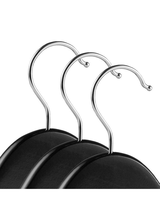 Evolluxi Evolluxi Lotus Wooden Hangers, Solid Wood Shirt Hangers,Dress Coat Jacket Clothes Hangers,with Extra Smooth Finish, 360 Degree Swivel Hook(Retro) (Black, 18)  - Image 4