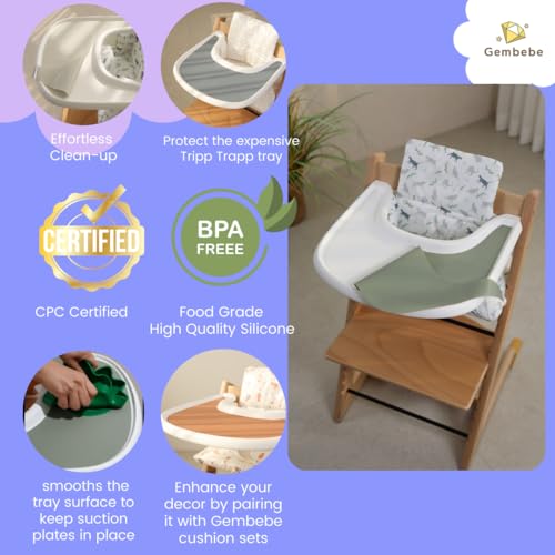 Gembebe Silicone Tray placemat Compatible with Stokke Tripp Trapp High Chair Tray Sandy Pink - Image 3